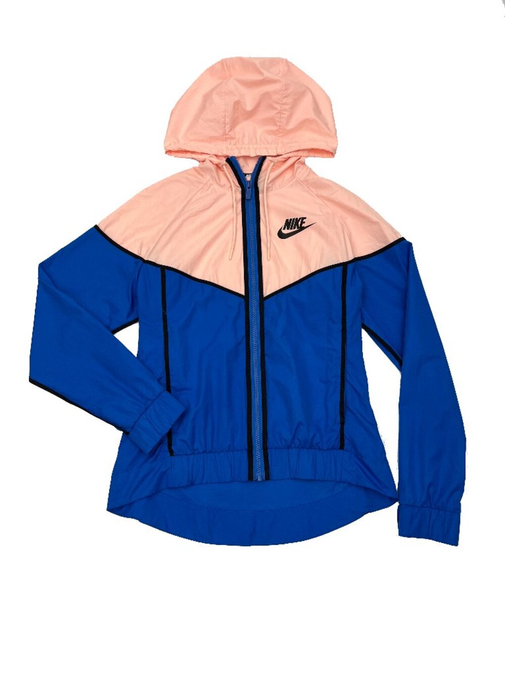 Nike Windbreaker Windrunner Jacket Peach Blue Hoodie Womens S